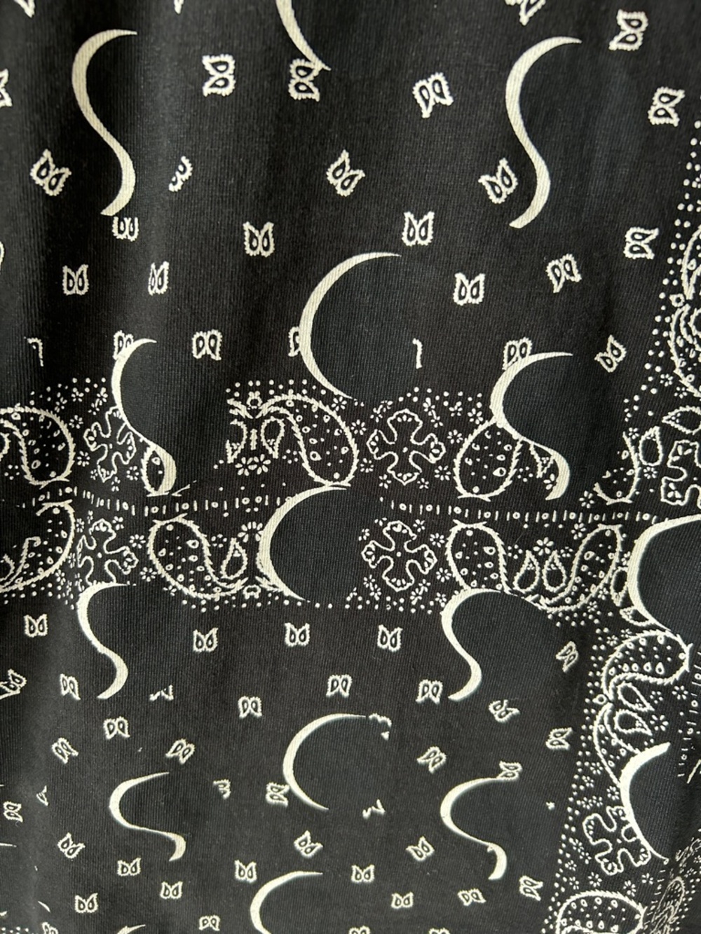 Awake New York Black and White Bandana Print Long Sleeve Top sz L - Picture 4 of 7